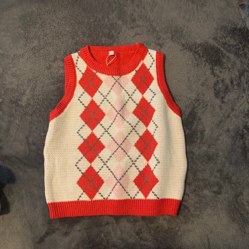 Red Sweater Vest NWT